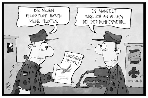 Cartoon: Drohnen-Projekt (medium) by Kostas Koufogiorgos tagged karikatur,koufogiorgos,illustration,cartoon,drohnen,projekt,pilot,personal,mangel,rüstung,bundeswehr,soldat,militär,verteidigung,fliegen,fluggerät,karikatur,koufogiorgos,illustration,cartoon,drohnen,projekt,pilot,personal,mangel,rüstung,bundeswehr,soldat,militär,verteidigung,fliegen,fluggerät