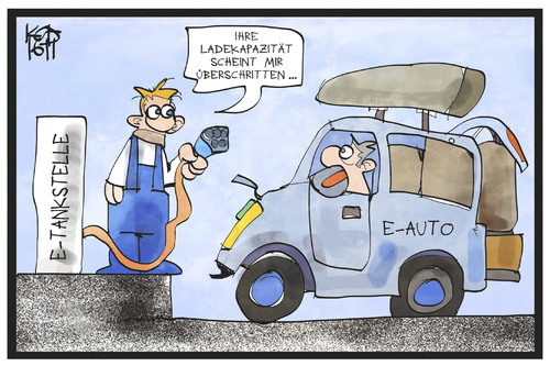 Cartoon: Elektromobilität (medium) by Kostas Koufogiorgos tagged karikatur,koufogiorgos,illustration,cartoon,elektromobilität,wirtschaft,auto,konzern,automobil,schnelladestation,tankstelle,strom,karikatur,koufogiorgos,illustration,cartoon,elektromobilität,wirtschaft,auto,konzern,automobil,schnelladestation,tankstelle,strom