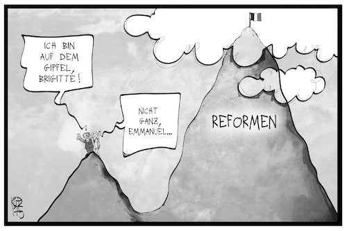 Cartoon: Emmanuel Macron (medium) by Kostas Koufogiorgos tagged karikatur,koufogiorgos,illustration,cartoon,macron,gipfel,frankreich,reformen,präsident,berg,karikatur,koufogiorgos,illustration,cartoon,macron,gipfel,frankreich,reformen,präsident,berg