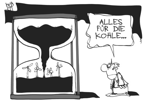 Cartoon: Energiewende (medium) by Kostas Koufogiorgos tagged cartoon,karikatur,illustration,kohle,sanduhr,windrad,windkraft,kohlekraft,energiewende,energie,koufogiorgos,politik,wirtschaft,ökostrom,illustration,karikatur,cartoon,koufogiorgos,energie,energiewende,kohlekraft,windkraft,windrad,sanduhr,kohle,ökostrom,wirtschaft,politik