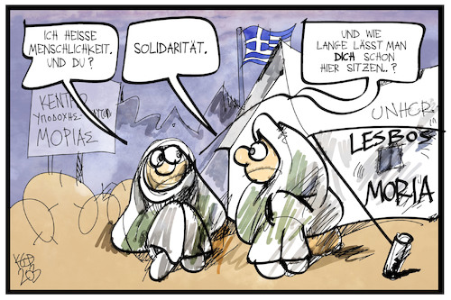 Cartoon: EU-Flüchtlingspolitik (medium) by Kostas Koufogiorgos tagged karikatur,koufogiorgos,illustration,cartoon,moria,griechenland,lesbos,solidarität,menschlichkeit,kind,flüchtling,eu,europa,fluechtlingspolitik,karikatur,koufogiorgos,illustration,cartoon,moria,griechenland,lesbos,solidarität,menschlichkeit,kind,flüchtling,eu,europa,fluechtlingspolitik