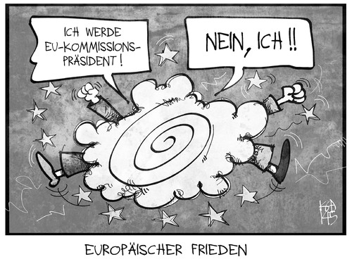 Cartoon: EU-Kommissionspräsident (medium) by Kostas Koufogiorgos tagged karikatur,koufogiorgos,cartoon,illustration,eu,europa,kommission,präsidetn,juncker,schulz,frieden,streit,posten,politik,politiker,demokratie,amt,karikatur,koufogiorgos,cartoon,illustration,eu,europa,kommission,präsidetn,juncker,schulz,frieden,streit,posten,politik,politiker,demokratie,amt