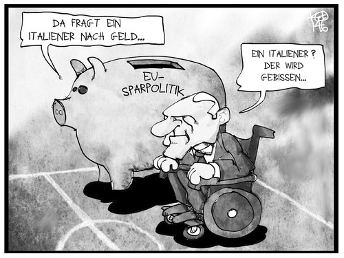 Cartoon: EU-Sparpolitik (medium) by Kostas Koufogiorgos tagged karikatur,koufogiorgos,cartoon,illustration,sparschwein,sparpolitik,schäuble,italiener,beissen,sparen,geld,wirtschaft,haushalt,europa,karikatur,koufogiorgos,cartoon,illustration,sparschwein,sparpolitik,schäuble,italiener,beissen,sparen,geld,wirtschaft,haushalt,europa