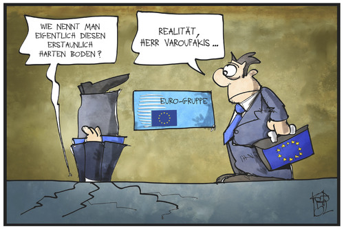 Cartoon: Eurogruppentreffen (medium) by Kostas Koufogiorgos tagged karikatur,koufogiorgos,illustration,cartoon,varoufakis,griechenland,euro,gruppe,europa,eu,realität,politik,treffen,karikatur,koufogiorgos,illustration,cartoon,varoufakis,griechenland,euro,gruppe,europa,eu,realität,politik,treffen