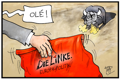 Cartoon: Europaparteitag Linke (medium) by Kostas Koufogiorgos tagged karikatur,koufogiorgos,illustration,cartoon,linke,partei,parteitag,europa,programm,karikatur,koufogiorgos,illustration,cartoon,linke,partei,parteitag,europa,programm