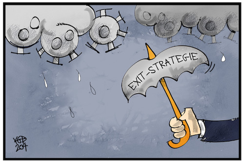 Cartoon: Exit-Strategie (medium) by Kostas Koufogiorgos tagged karikatur,koufogiorgos,illustration,cartoon,exit,strategie,corona,virus,pandemie,schirm,regen,wolken,wirtschaft,schutz,karikatur,koufogiorgos,illustration,cartoon,exit,strategie,corona,virus,pandemie,schirm,regen,wolken,wirtschaft,schutz