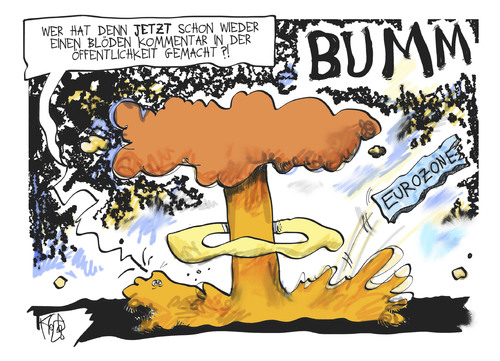 Cartoon: Explosive Eurozone (medium) by Kostas Koufogiorgos tagged explosion,euro,schulden,krise,zone,europa,karikatur,kostas,koufogiorgos