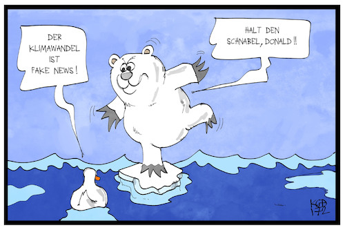 Cartoon: Fake Klimawandel (medium) by Kostas Koufogiorgos tagged karikatur,koufogiorgos,illustration,cartoon,umwelt,eis,pol,nordpol,südpol,arktis,antarktis,eisbär,tier,schmelze,klimawandel,erderwärmung,trump,donald,wasser,fake,news,karikatur,koufogiorgos,illustration,cartoon,umwelt,eis,pol,nordpol,südpol,arktis,antarktis,eisbär,tier,schmelze,klimawandel,erderwärmung,trump,donald,wasser,fake,news