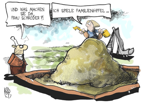 Cartoon: Familiengipfel (medium) by Kostas Koufogiorgos tagged schröder,familie,gipfel,michel,kind,karikatur,kostas,koufogiorgos,schröder,familie,gipfel,michel,kind,karikatur,kostas,koufogiorgos