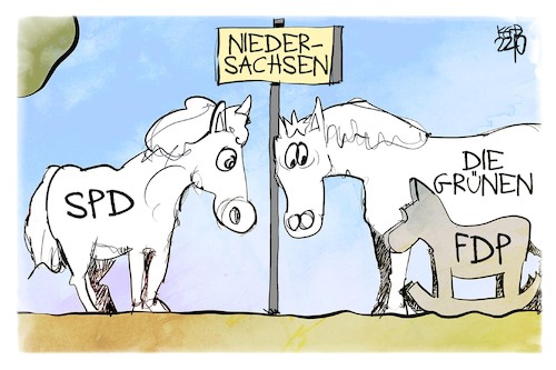 Cartoon: FDP-Debakel (medium) by Kostas Koufogiorgos tagged karikatur,koufogiorgos,pferd,niedersachsen,grüne,spd,fdp,partei,schaukelpferd,demokratie,karikatur,koufogiorgos,pferd,niedersachsen,grüne,spd,fdp,partei,schaukelpferd,demokratie