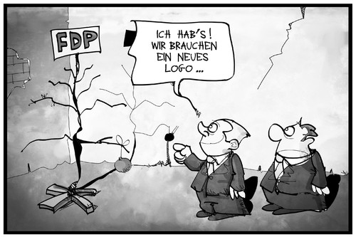 Cartoon: FDP-Erneuerung (medium) by Kostas Koufogiorgos tagged karikatur,koufogiorgos,illustration,cartoon,fdp,logo,liberale,tannenbaum,weihnachten,krise,partei,erneuerung,reform,politik,karikatur,koufogiorgos,illustration,cartoon,fdp,logo,liberale,tannenbaum,weihnachten,krise,partei,erneuerung,reform,politik