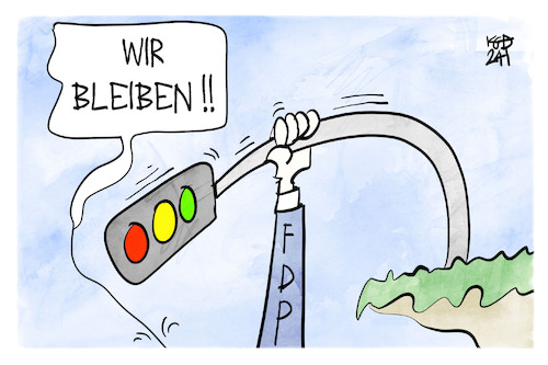 Cartoon: FDP steht zur Ampel (medium) by Kostas Koufogiorgos tagged karikatur,koufogiorgos,ampel,fdp,partei,abgrund,karikatur,koufogiorgos,ampel,fdp,partei,abgrund