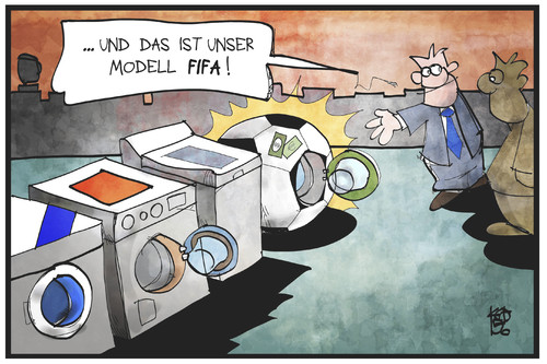 Cartoon: FIFA-Geldwäsche (medium) by Kostas Koufogiorgos tagged karikatur,koufogiorgos,illustration,cartoon,fifa,fussball,sport,weltverband,waschmaschine,geldwäsche,korruption,betrug,geld,karikatur,koufogiorgos,illustration,cartoon,fifa,fussball,sport,weltverband,waschmaschine,geldwäsche,korruption,betrug,geld