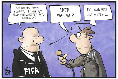 Cartoon: FIFA (medium) by Kostas Koufogiorgos tagged karikatur,koufogiorgos,illustration,cartoon,fifa,komiker,geld,banknoten,fussball,verband,blatter,korruption,medien,journalist,reporter,sport,karikatur,koufogiorgos,illustration,cartoon,fifa,komiker,geld,banknoten,fussball,verband,blatter,korruption,medien,journalist,reporter,sport