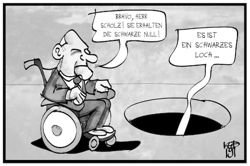 Cartoon: Finanzloch (medium) by Kostas Koufogiorgos tagged karikatur,koufogiorgos,illustration,cartoon,scholz,schäuble,finanzlücke,finanzloch,null,steuern,einnahmen,haushalt,karikatur,koufogiorgos,illustration,cartoon,scholz,schäuble,finanzlücke,finanzloch,null,steuern,einnahmen,haushalt