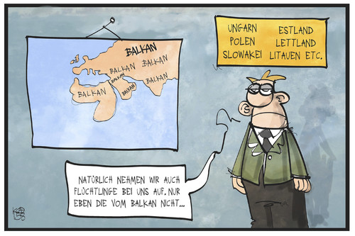 Cartoon: Flüchtlinge vom Balkan (medium) by Kostas Koufogiorgos tagged karikatur,koufogiorgos,illustration,cartoon,europa,asyl,politik,balkan,flüchtling,aufnahme,solidarität,karikatur,koufogiorgos,illustration,cartoon,europa,asyl,politik,balkan,flüchtling,aufnahme,solidarität