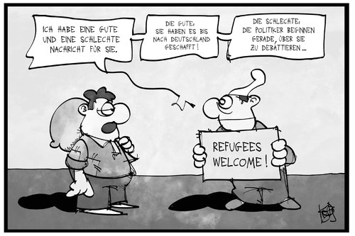 Cartoon: Flüchtlingsdebatte (medium) by Kostas Koufogiorgos tagged karikatur,koufogiorgos,illustration,cartoon,flüchtlinge,flüchtlingsdebatte,michel,deutschland,welcome,willkommenskultur,politiker,debatte,flüchtlingskrise,karikatur,koufogiorgos,illustration,cartoon,flüchtlinge,flüchtlingsdebatte,michel,deutschland,welcome,willkommenskultur,politiker,debatte,flüchtlingskrise
