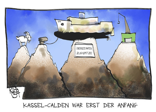 Cartoon: Flughafen Kassel-Calden (medium) by Kostas Koufogiorgos tagged koufogiorgos,kostas,karikatur,gebirge,berg,grossprojekt,wirtschaft,steuergeld,hafen,zugspitze,flughafen,calden,kassel,kassel,calden,flughafen,zugspitze,hafen,steuergeld,wirtschaft,grossprojekt,berg,gebirge,karikatur,kostas,koufogiorgos