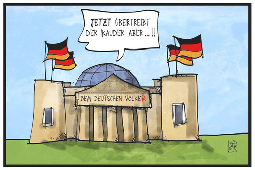 Cartoon: Fraktionszwang (medium) by Kostas Koufogiorgos tagged karikatur,koufogiorgos,illustration,cartoon,fraktion,cdu,partei,fraktionszwang,kauder,reichstag,volker,volk,demokratie,politik,bundestag,karikatur,koufogiorgos,illustration,cartoon,fraktion,cdu,partei,fraktionszwang,kauder,reichstag,volker,volk,demokratie,politik,bundestag