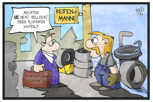 Cartoon: Frankfurt-Hahn (medium) by Kostas Koufogiorgos tagged karikatur,koufogiorgos,illustration,cartoon,frankfurt,hahn,flughafen,reifenhandel,reifenhändler,deal,verkauf,wirtschaftsprüfer,karikatur,koufogiorgos,illustration,cartoon,frankfurt,hahn,flughafen,reifenhandel,reifenhändler,deal,verkauf,wirtschaftsprüfer