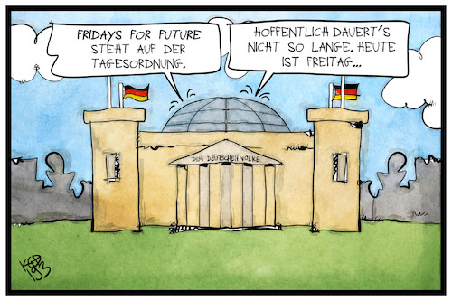 Cartoon: Fridays for Future (medium) by Kostas Koufogiorgos tagged karikatur,koufogiorgos,illustration,cartoon,freitag,friday,for,future,klimaschutz,demonstration,bundestag,reichstag,parlament,debatte,karikatur,koufogiorgos,illustration,cartoon,freitag,friday,for,future,klimaschutz,demonstration,bundestag,reichstag,parlament,debatte