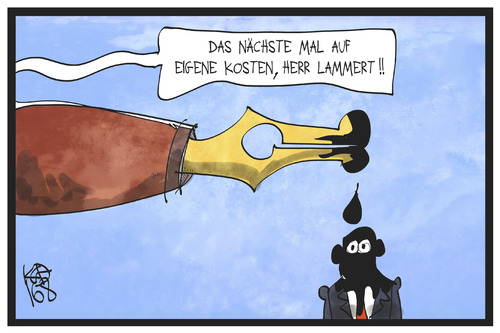 Cartoon: Füller-Affäre (medium) by Kostas Koufogiorgos tagged karikatur,koufogiorgos,illustration,cartoon,mont,blanc,fueller,luxus,staatskosten,steuergelder,lammert,mdb,bundestag,tinte,politiker,politik,bundestagspräsident,karikatur,koufogiorgos,illustration,cartoon,mont,blanc,fueller,luxus,staatskosten,steuergelder,lammert,mdb,bundestag,tinte,politiker,politik,bundestagspräsident