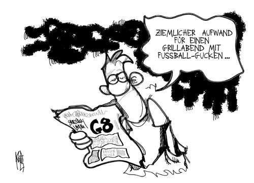 Cartoon: G8-Gipfel (medium) by Kostas Koufogiorgos tagged g8,gipfel,usa,camp,david,fussball,sport,politik,karikatur,kostas,koufogiorgos,g8,usa,gipfel