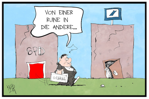 Cartoon: Gabriel geht zur Deutschen Bank (medium) by Kostas Koufogiorgos tagged karikatur,koufogiorgos,illustration,cartoon,gabriel,spd,bank,deutsche,politik,wirtschaft,lobbyismus,karikatur,koufogiorgos,illustration,cartoon,gabriel,spd,bank,deutsche,politik,wirtschaft,lobbyismus