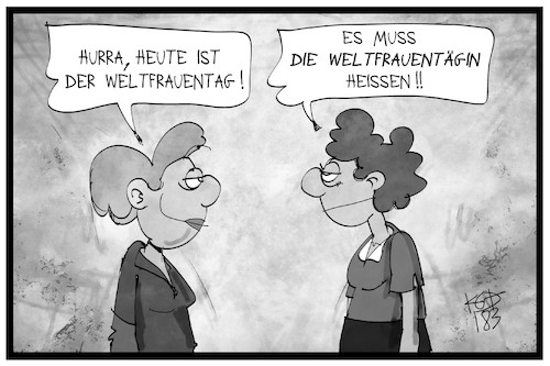 Cartoon: Gendergerechter Weltfrauentag (medium) by Kostas Koufogiorgos tagged karikatur,koufogiorgos,illustration,cartoon,weltfrauentag,gender,gleichberechtigung,sprache,sexus,frau,weiblich,gesellschaft,karikatur,koufogiorgos,illustration,cartoon,weltfrauentag,gender,gleichberechtigung,sprache,sexus,frau,weiblich,gesellschaft