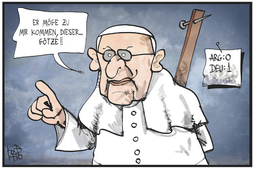 Cartoon: Götze beim Papst (medium) by Kostas Koufogiorgos tagged karikatur,koufogiorgos,illustration,cartoon,goetze,papst,argentinien,deutschland,wm,torschütze,pergoglio,audienz,sport,religion,karikatur,koufogiorgos,illustration,cartoon,goetze,papst,argentinien,deutschland,wm,torschütze,pergoglio,audienz,sport,religion