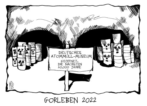 Cartoon: Gorleben (medium) by Kostas Koufogiorgos tagged atomausstieg,energie,wende,gorleben,endlager,museum,radioaktivität,atom,umwelt