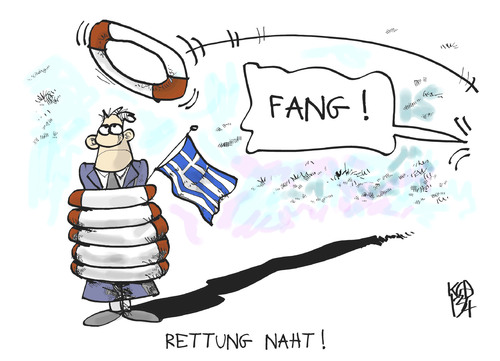 Cartoon: Griechenland-Rettung (medium) by Kostas Koufogiorgos tagged griechenland,troika,rettung,europa,eu,geld,kredit,tranche,karikatur,koufogiorgos,griechenland,troika,rettung,europa,eu,geld,kredit,tranche,karikatur,koufogiorgos