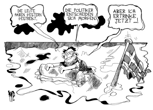 Cartoon: Griechenland (medium) by Kostas Koufogiorgos tagged griechenland,eu,europa,finanzminister,streik,generalstreik,rettung,rettungspaket,hilfe,euro,rettungsschirm
