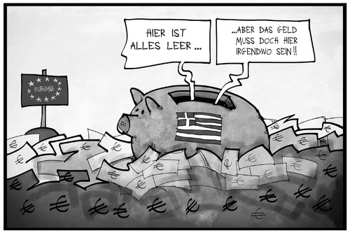 Cartoon: Griechenland (medium) by Kostas Koufogiorgos tagged karikatur,koufogiorgos,illustration,cartoon,griechenland,sparschwein,geld,ezb,europa,zentralbank,geldschwemme,flut,bankrott,wirtschaft,karikatur,koufogiorgos,illustration,cartoon,griechenland,sparschwein,geld,ezb,europa,zentralbank,geldschwemme,flut,bankrott,wirtschaft