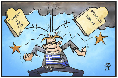 Cartoon: Griechenland (medium) by Kostas Koufogiorgos tagged karikatur,koufogiorgos,illustration,cartoon,griechenland,tafel,gebote,reform,liste,eu,iwf,ezb,tsipras,europa,politik,karikatur,koufogiorgos,illustration,cartoon,griechenland,tafel,gebote,reform,liste,eu,iwf,ezb,tsipras,europa,politik