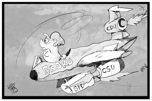 Cartoon: Groko-Sturzflug (medium) by Kostas Koufogiorgos tagged karikatur,koufogiorgos,illustration,cartoon,merkel,groko,regierung,pilot,partei,politik,spd,csu,cdu,union,koalition,sturzflug,absturz,flugzeug,karikatur,koufogiorgos,illustration,cartoon,merkel,groko,regierung,pilot,partei,politik,spd,csu,cdu,union,koalition,sturzflug,absturz,flugzeug