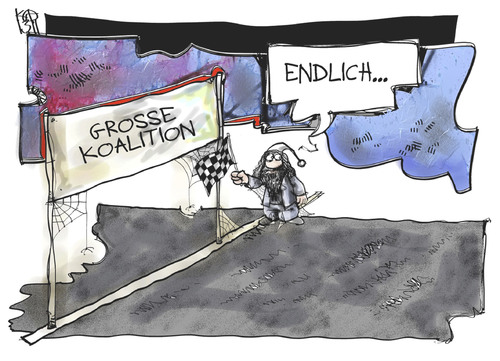 Cartoon: Große Koalition (medium) by Kostas Koufogiorgos tagged koufogiorgos,karikatur,politik,vertrag,csu,cdu,union,spd,michel,koalition,groko,groko,koalition,michel,spd,union,cdu,csu,vertrag,politik,karikatur,koufogiorgos