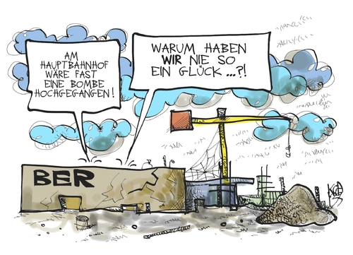 Cartoon: Großflughafen BER (medium) by Kostas Koufogiorgos tagged ber,flughafen,berlin,hauptbahnhof,bombe,verkehr,infrastruktur,grossprojekt,karikatur,kostas,koufogiorgos,ber,flughafen,berlin,hauptbahnhof,bombe,verkehr,infrastruktur,grossprojekt,karikatur,kostas,koufogiorgos