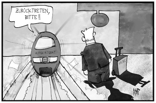 Cartoon: Grubes Rücktritt (medium) by Kostas Koufogiorgos tagged karikatur,koufogiorgos,illustration,cartoon,grube,rücktritt,bahnsteig,bahn,db,ice,einfahrt,bahnchef,aufsichtsrat,streit,vertragsverlängerung,wirtschaft,karikatur,koufogiorgos,illustration,cartoon,grube,rücktritt,bahnsteig,bahn,db,ice,einfahrt,bahnchef,aufsichtsrat,streit,vertragsverlängerung,wirtschaft