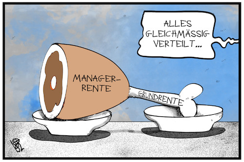 Cartoon: Grundrente (medium) by Kostas Koufogiorgos tagged karikatur,koufogiorgos,illustration,cartoon,grundrente,keule,schinken,verteilung,gerechtigkeit,manager,arbeiter,geld,umverteilung,soziales,karikatur,koufogiorgos,illustration,cartoon,grundrente,keule,schinken,verteilung,gerechtigkeit,manager,arbeiter,geld,umverteilung,soziales