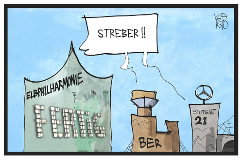 Cartoon: Hamburg ist fertig (medium) by Kostas Koufogiorgos tagged karikatur,koufogiorgos,illustration,cartoon,hamburg,berlin,stuttgart,sieg,grossprojekt,baustelle,bahnhof,flughafen,elbphilharmnie,streber,angeber,fertig,karikatur,koufogiorgos,illustration,cartoon,hamburg,berlin,stuttgart,sieg,grossprojekt,baustelle,bahnhof,flughafen,elbphilharmnie,streber,angeber,fertig