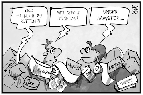 Cartoon: Hamsterkäufe (medium) by Kostas Koufogiorgos tagged karikatur,koufogiorgos,illustration,cartoon,hamsterkauf,vorratshaltung,lebensmittel,hamster,corona,panik,krankheit,quarantäne,karikatur,koufogiorgos,illustration,cartoon,hamsterkauf,vorratshaltung,lebensmittel,hamster,corona,panik,krankheit,quarantäne