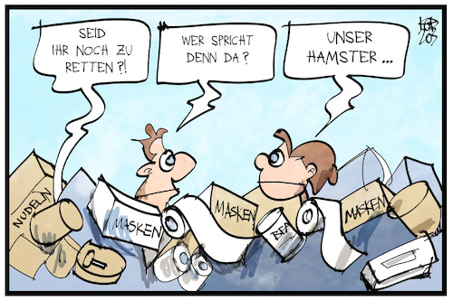 Cartoon: Hamsterkäufe (medium) by Kostas Koufogiorgos tagged karikatur,koufogiorgos,illustration,cartoon,hamsterkauf,vorratshaltung,lebensmittel,hamster,corona,panik,krankheit,quarantäne,karikatur,koufogiorgos,illustration,cartoon,hamsterkauf,vorratshaltung,lebensmittel,hamster,corona,panik,krankheit,quarantäne