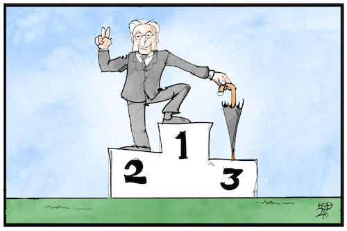 Cartoon: Haseloff gewinnt (medium) by Kostas Koufogiorgos tagged karikatur,koufogiorgos,illustration,cartoon,haseloff,sachsen,anhalt,ministerpräsident,sieger,podest,landtagswahl,karikatur,koufogiorgos,illustration,cartoon,haseloff,sachsen,anhalt,ministerpräsident,sieger,podest,landtagswahl