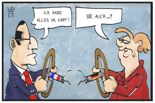 Hollande Und Merkel Von Kostas Koufogiorgos Politik Cartoon Toonpool