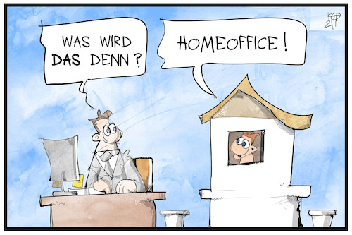 Cartoon: Homeoffice (medium) by Kostas Koufogiorgos tagged karikatur,koufogiorgos,illustration,cartoon,homeoffice,arbeit,büro,pandemie,corona,karikatur,koufogiorgos,illustration,cartoon,homeoffice,arbeit,büro,pandemie,corona