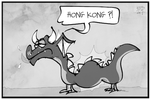 Cartoon: Hongkong (medium) by Kostas Koufogiorgos tagged karikatur,koufogiorgos,illustration,cartoon,hongkong,china,drache,gesetz,einverleibt,gefressen,demokratie,karikatur,koufogiorgos,illustration,cartoon,hongkong,china,drache,gesetz,einverleibt,gefressen,demokratie