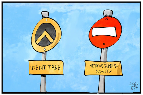 Cartoon: Identitäre Bewegung (medium) by Kostas Koufogiorgos tagged karikatur,koufogiorgos,illustration,cartoon,identitäre,verfassungsschutz,rechtsextremismus,stop,karikatur,koufogiorgos,illustration,cartoon,identitäre,verfassungsschutz,rechtsextremismus,stop