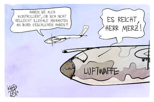 Cartoon: Illegale Migranten (medium) by Kostas Koufogiorgos tagged migration,merz,migration,merz