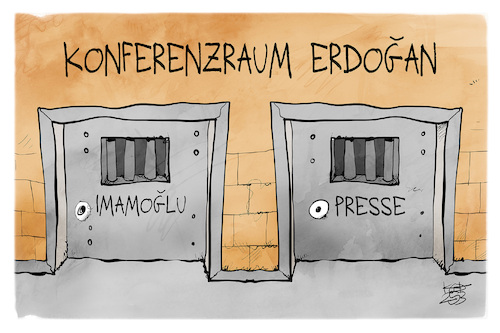 Cartoon: Imamoglu (medium) by Kostas Koufogiorgos tagged karikatur,koufogiorgos,presse,imamoglu,gefängnis,haft,zelle,opposition,tuerkei,erdogan,karikatur,koufogiorgos,presse,imamoglu,gefängnis,haft,zelle,opposition,tuerkei,erdogan